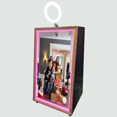 China Metal Case + Tempered Glass Panel Touch Screen Photo Booth Wedding Selfie Mirror Photobooth Kiosk Machine Mirror Magic Photo Booth for sale