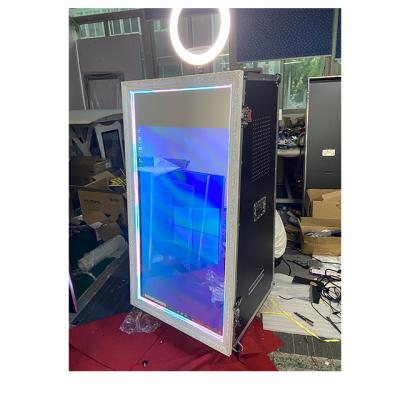 China Metal Case+Best Price Touch Screen Wedding Tempered Glass Panel Magic Photo Booth Selfie Station Shell Mirror Photo Booth Kiosk Shell for sale