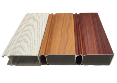 China Wooden Grain Transfer 6063 Aluminium Window Extrusion Profile for sale