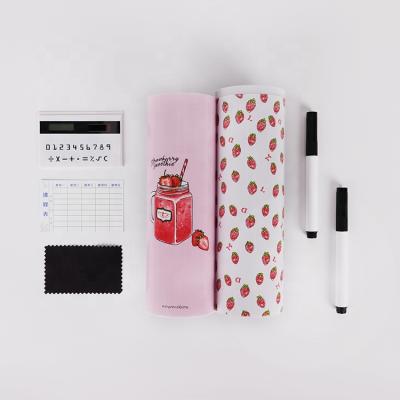 China Pink Cute Strawberry Cartoon Multi Function NBX Plastic Pencil Case With Mirror Calculator For Girls Large Capacity Pencil Case for sale