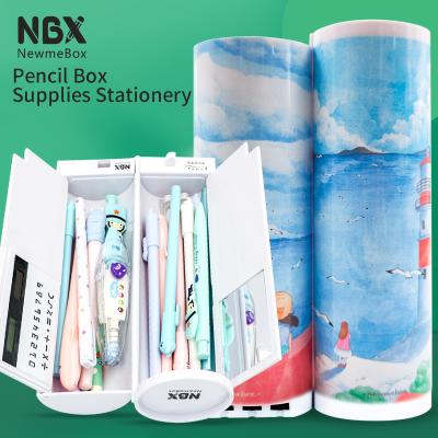 China Password Lock NBX Password Pencil Case For Children Color Design Calculator Multifunctional Kids Box Magic Pencil Case for sale