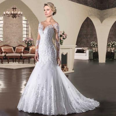 China 2021 Ball Gown Wedding Dress Anti-static Luxury Lace Bridal Muslim Wedding Dress Elegant Bridal Ball Gown for sale