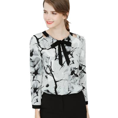 China 2021 Spring And Summer Blouse New Korean Slim Women'S Wild Blouse Long Sleeve Bottoming Top Chiffon Blouse for sale