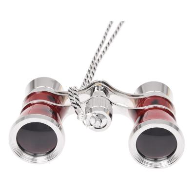 China 3X25 Glasses Coated Red + Silver Binocular Telescope For Exquisite Theater / Opera 80 x 55x35mm for sale