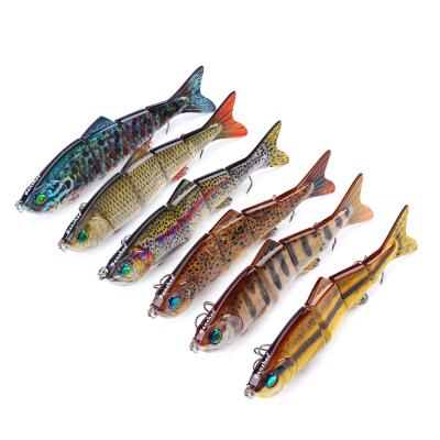 China tackle 2022 new colorful 3d stockings fishing lure eyes swim action joined sections swimbait bionic fish bait YE-XVVMJ04-6 for sale