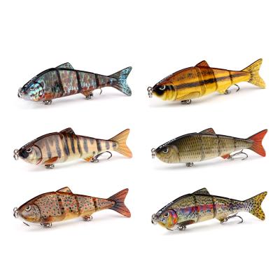 China new 3d colorful bass tackle fishing lure eyes swim action joined sections swimbait YE-XVVMJ04-4 for sale