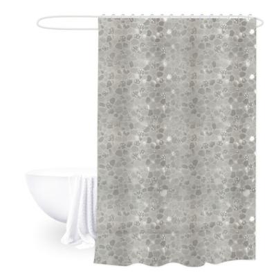 China Sustainable OEM/ODM polyester fiber/PEVA Bath Curtain Set Custom Logo Wholesale Gray Shower Curtain With Bath Rug Sets for sale