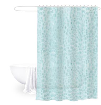 China Sustainable Factory Wholesale Bath Curtain Shower Curtain Luxury End hotel New Blue Shower Curtains And Bathroom Set OEM/ODM for sale