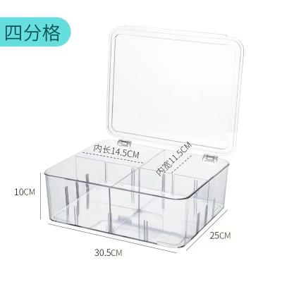 China Freshness Preservation Wholesale High quality Flip cover multi-compartment storage box PET Kitchen Food Storage Multifunction Plastic Storage Box for sale