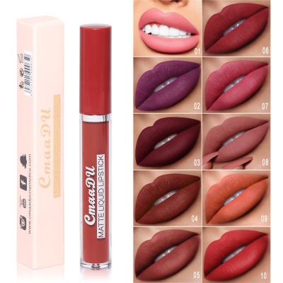 China Custom High Quality Eco-Friendly Waterproof Matte Liquid Lipstick Form 10 Colors Kissproof Creamy Lip Gloss for sale