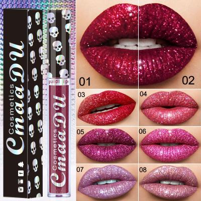 China Wholesale Matte Lipstick Skull Halloween Glitter Lipstick Private Label Liquid Lipstick Waterproof Waterproof for sale