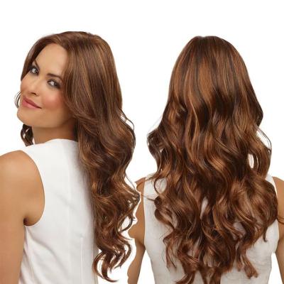 China Hot Wigs Long Bun Wave Europe and America Ladies Shape Natural Realistic High Temperature Long Curly Hair Silk Wigs for sale