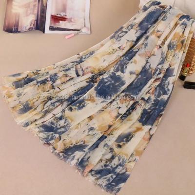 China Breathable Low MOQ Colorful Printed Spring Summer Hijab Muslim Women Head Cotton Scarf for sale