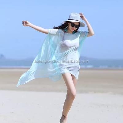 China Wholesale Fashion Summer Poncho Anti-UV Beach Wear Cover Up, 24 Colors Multifunctional Lady Beach Pareo Sarongs for sale