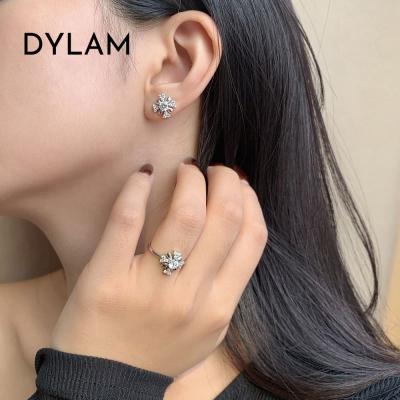 China Fashion 100% Dylam Valentine CLASSIC 925 Wholesale Ring Earring Set Zircon Necklace Sterling Silver Wedding Jewelry Set 5A for sale