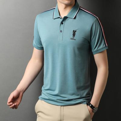 China Factory Wholesale Cheap Border Men's Wholesale Anti-wrinkle Anti-wrinkle Large Foreign Trade Zipper Long Sleeve Polo Shirt for sale