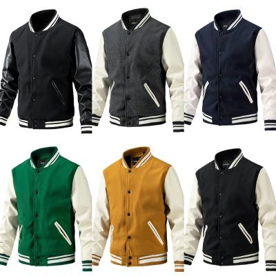 China European and American trade men's waterproof baseball jacket plush cardigan plain outdoor border casual coat for sale