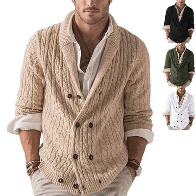 China Wholesale new foreign trade men's single breasted sweater men's casual fashion lapel anti-pilling hot spot men's sweater for sale