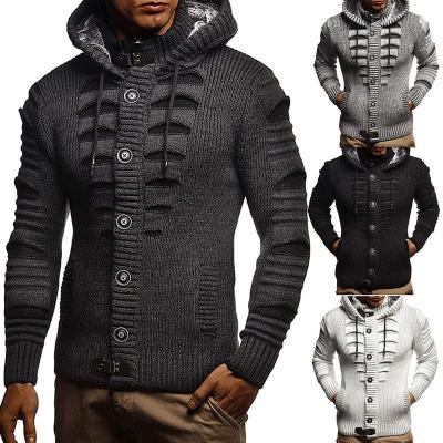 China New Autumn And Winter Amazon Stain Men's Sweater Long Sleeve Hooded Thin Anti-pilling Knit Sweater Coat Wholesale for sale