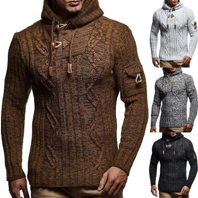 China Wholesale men's casual sweater border dent sports anti-pilling stain hooded pullover knitwear in Europe and America for sale