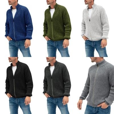 China Anti-pilling European and American men's fashion European and American men's sweaters long sleeve slim fit polo knitwear cardigan wholesale large size for sale