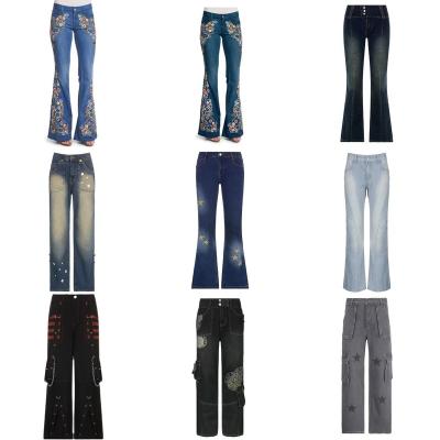 China 2022 autumn European pants QUICK DRY new and American stretch denim washed feet tight small hip fashion jeans lifting women for sale