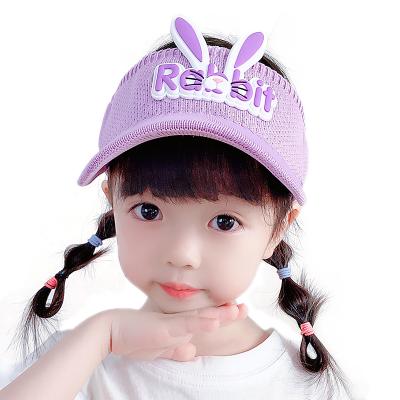 China Cartoon Striped Rabbit Children Late Summer Boys And Girls Sunscreen Summer Duck Tongue Sun Hat Factory Empty Top Wholesale for sale