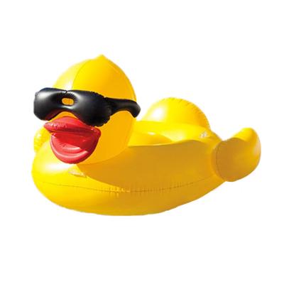 China Duck Shape Shiny Swim Water Party Toy High Quality PVC Durable Rubber Inflatable Ring Duck Rubber Duck Float for sale