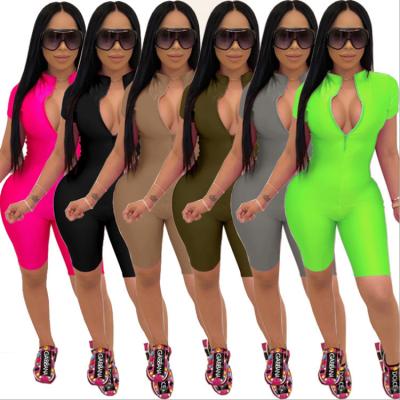 China Custom Logo Women Breathable One Piece Short Set Ladies Fits Solid Fitness Romper Stretch Yoga Suits Workout Sets For for sale