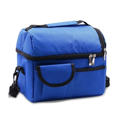 China New Insulated Cooler Tote Box with Multi-pockets 2 Separate Compartments and Detachable Shoulder Straps for Lunch Insulated Lunch Bag for sale