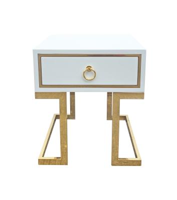 China Eco-friendly Material Gold Drawer Base Side Tables Stainless Steel End Table Modern Luxury Home Furniture For Living Room for sale