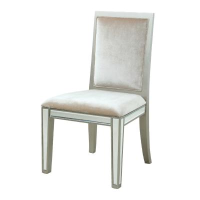 China Hot high quality fabric art dining luxury dining table and chair high quality silver light color chair for sale