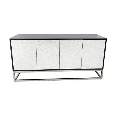 China Modern Luxury Black Buffet Sideboard Cabinet Dining Room Stainless Steel Sideboard Eco-friendly Material for sale