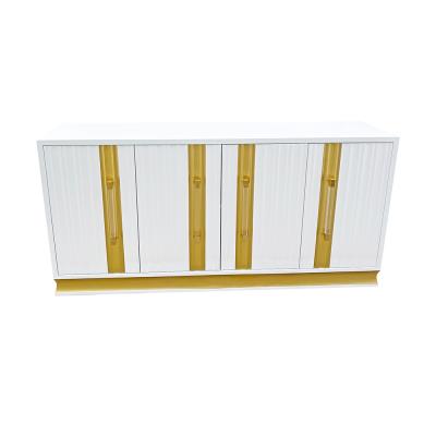 China Kitchen Storage Cabinet Color Home Cabinet 4 Door Dining Room Furniture Modern Glossy Eco-friendly Material Sideboard for sale