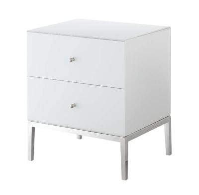 China Bedroom Furniture Stainless Steel Material Bedside Table Nightstand Eco-friendly Modern Luxury Bedside Table With Drawer for sale