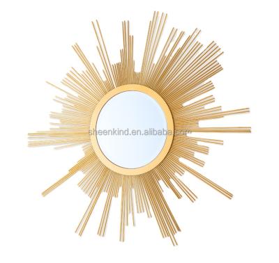 China Large Size Gold Minimalist Antique Living Room Round Decorative Wall Mirror Decor Wall Mirror for sale