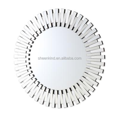 China Minimalist Modern Fashion Simple Hanging Mirror 3D Round Feature Hanging Mirror for sale