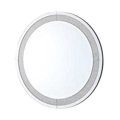 China Nordic Luxury Eco-friendly Decorative Living Room Furniture Mirror Wall Mirror Crushed Diamond Round Wall Mirror Decorative Wall Mirror for sale