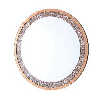 China Eco-friendly Decorative Wall Mirror Crushed Diamond Gold Tea Wall Mirror Modern Luxury Nordic Large Wall Mirror Home Decor for sale