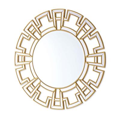 China Unique Wall Mirror Hotel Villa Wall Ornament Gold Mirror Home Decorative Eco-friendly Round Wall Mirror Unique Large For Wall for sale