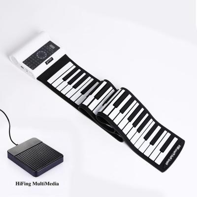 China Hand Roll Piano Foldable Soft Electric Digital Roll Up Piano Keyboard Silicon Standard 88 keys Piano for sale