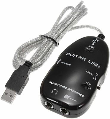 China Guitar Link Interface to USB Cable and Free a 1/4-Inch / 3.5mm Adapter for Pc for sale