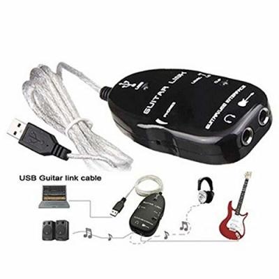 中国 USB Electric Guitar Interface Link Cable Cord, Guitar Adapter for PC/Mac Computer Recording with Cable 販売のため