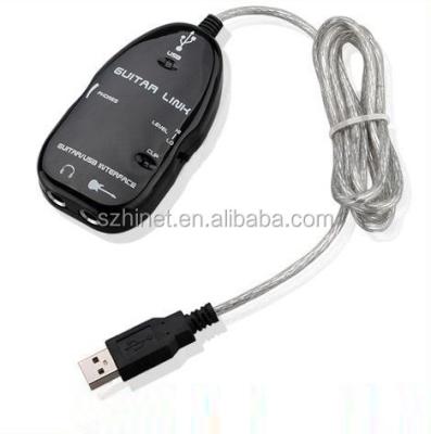 China White Easy Plug and Play Guitar Link to USB Interface Cable for MAC/PC MP3 Recording for sale