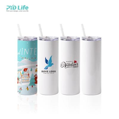 China Free Shipping Hot Sale RTS1 DDP Lifetime Stainless Steel PYD Straight Lean 20 oz Sublimation White Tumbler Blanks Lean Tumbler for sale