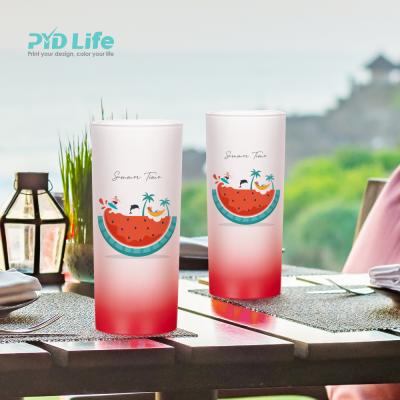 China 2022 PYD Modern Life Summer 10 Ounce 300ml Gradient Custom Sublimation Colored Frosted Glass Pulled Mugs for sale