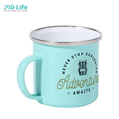 China PYD Life Newest Color RTS Mint White High Quality Viable Green Sublimation Custom Enamel Personalized Coffee Mug for sale