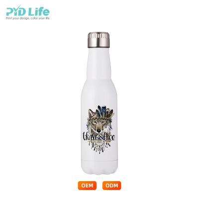 China Wholesale Custom PYD Viable Life 16 Ounce 500ml Sublimation Stainless Steel White Beer Water Bottle for sale