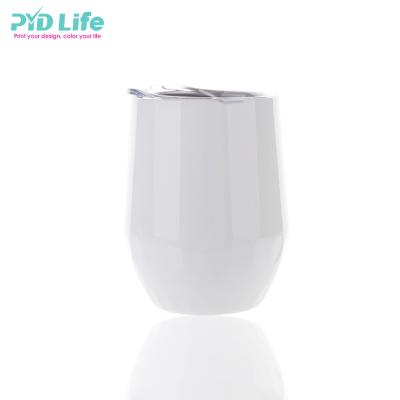 China PYD Sustainable Life Hot Sale 12oz 360ml Double Wall Stainless Steel Sublimation Wine Tumbler Blanks With Lid for sale