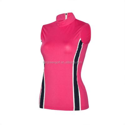 China Women Anti Shrink Polo Sleeveless Shirt OEM Golf Sport Clothing For Lady for sale